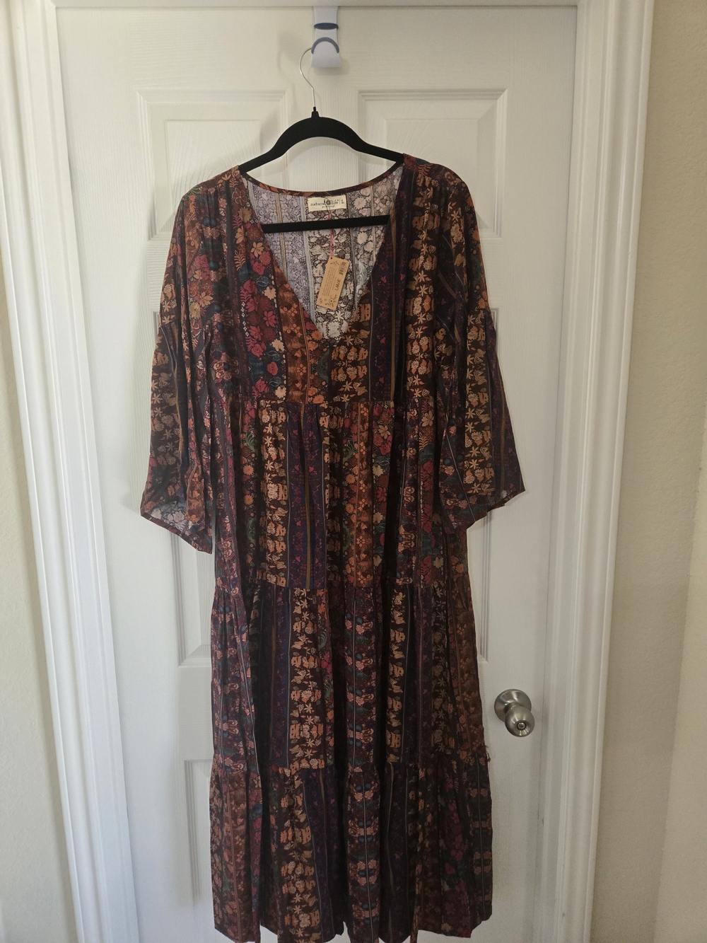 NATURAL LIFE Burgundy Floral Boho Maxi Dress - Picture 3 of 16